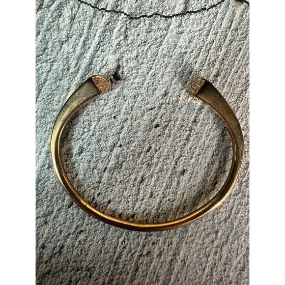 Michael Kors Open Cuff Bangle Pave Crystals Rose Gold Bracelet - Picture 5 of 9